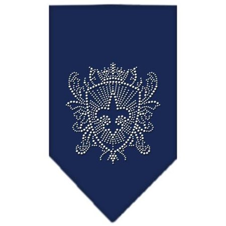 UNCONDITIONAL LOVE Fleur De Lis Shield Rhinestone Bandana Navy Blue Small UN802684